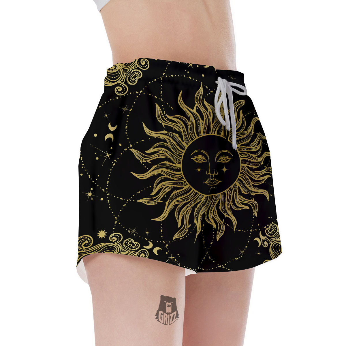 Sun Celestial Vintage Print Women's Shorts-grizzshop