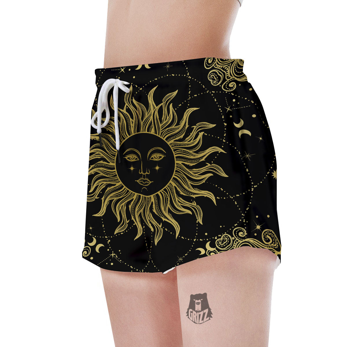 Sun Celestial Vintage Print Women's Shorts-grizzshop