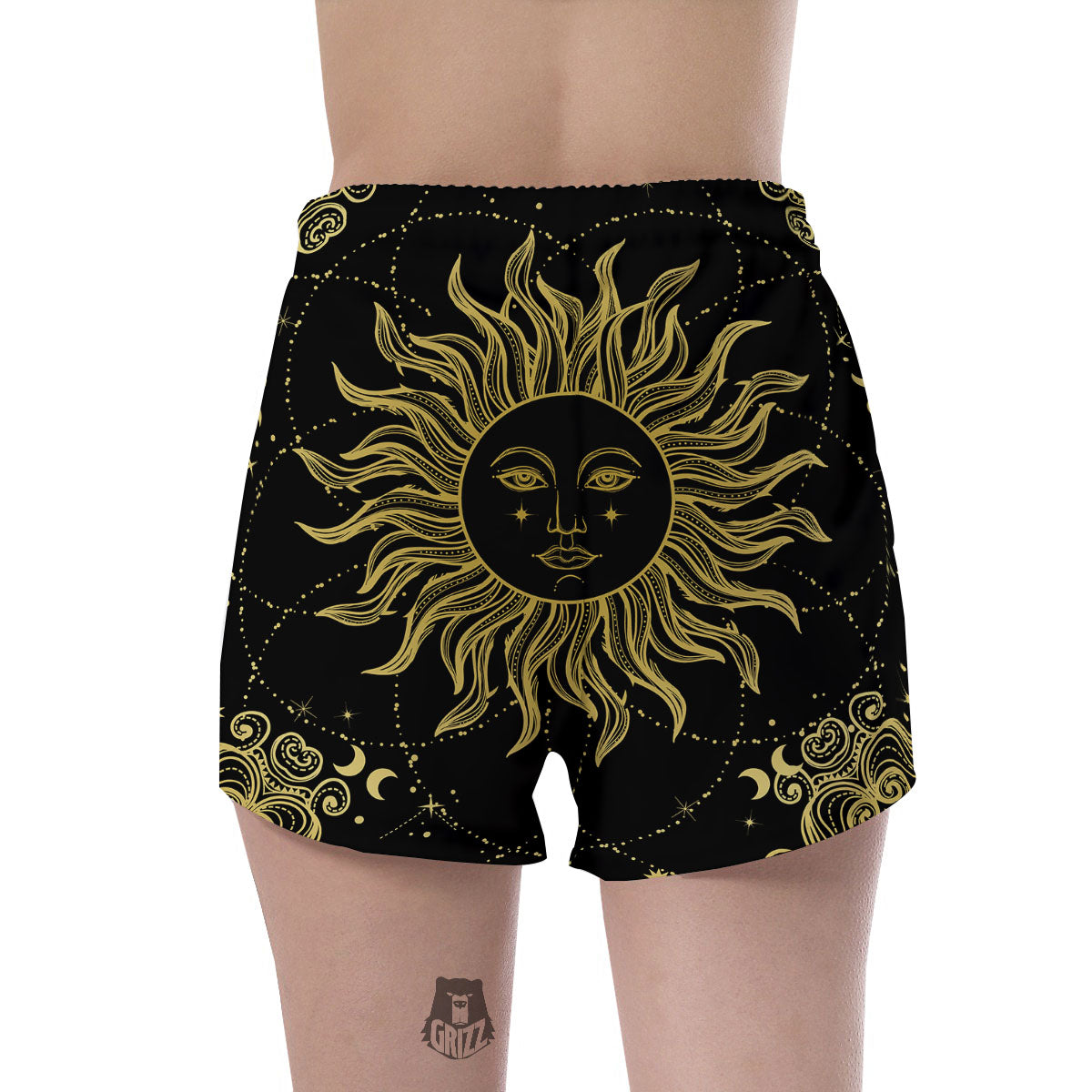 Sun Celestial Vintage Print Women's Shorts-grizzshop