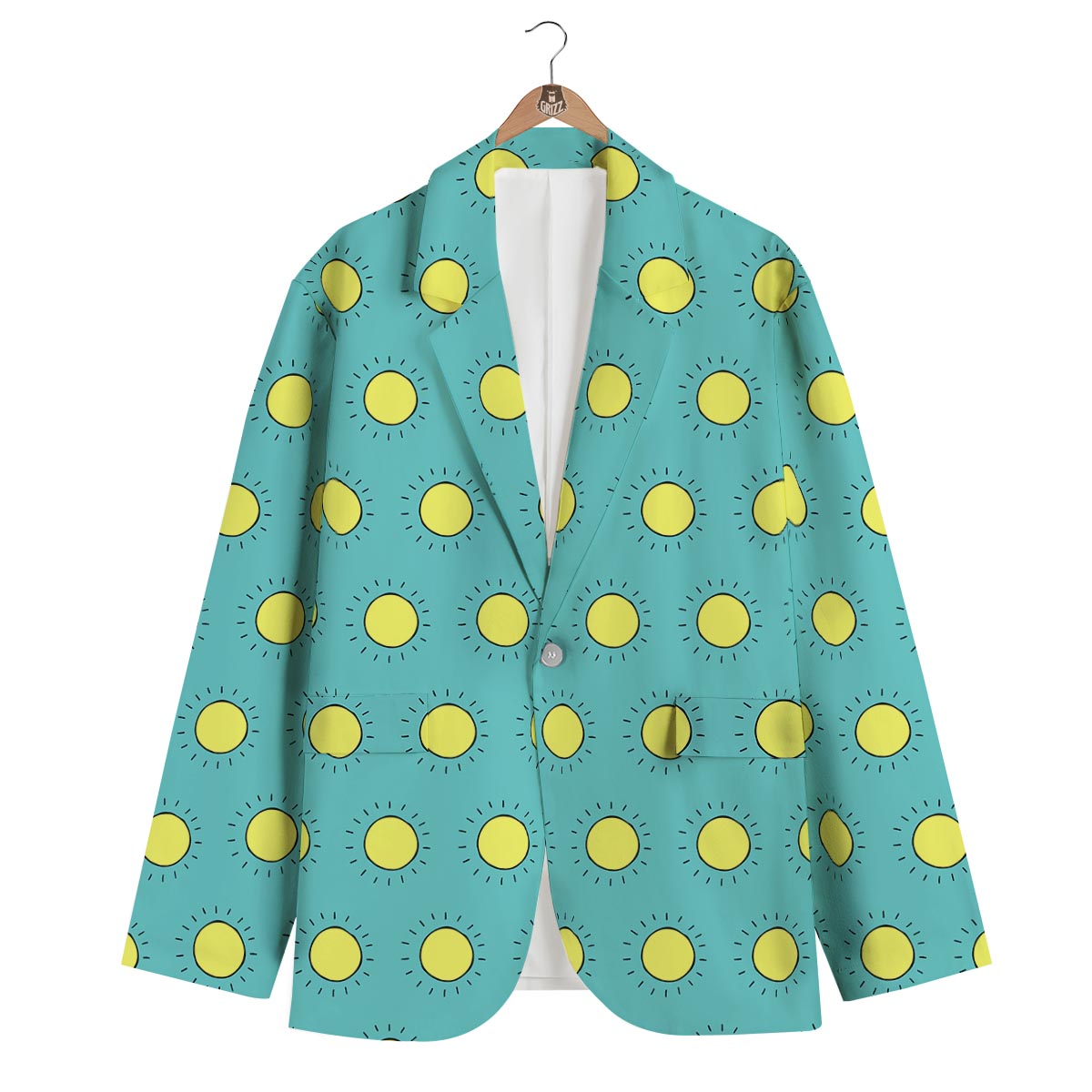 Sun Cute Pattern Print Men's Blazer-grizzshop