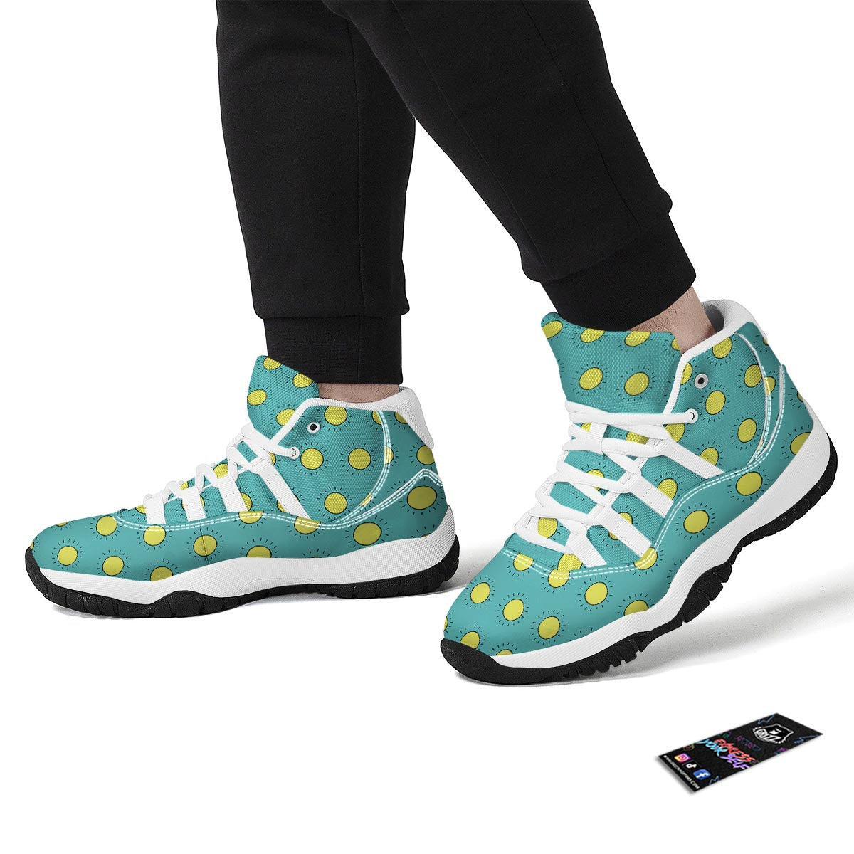 Sun Cute Pattern Print White Bball Shoes-grizzshop