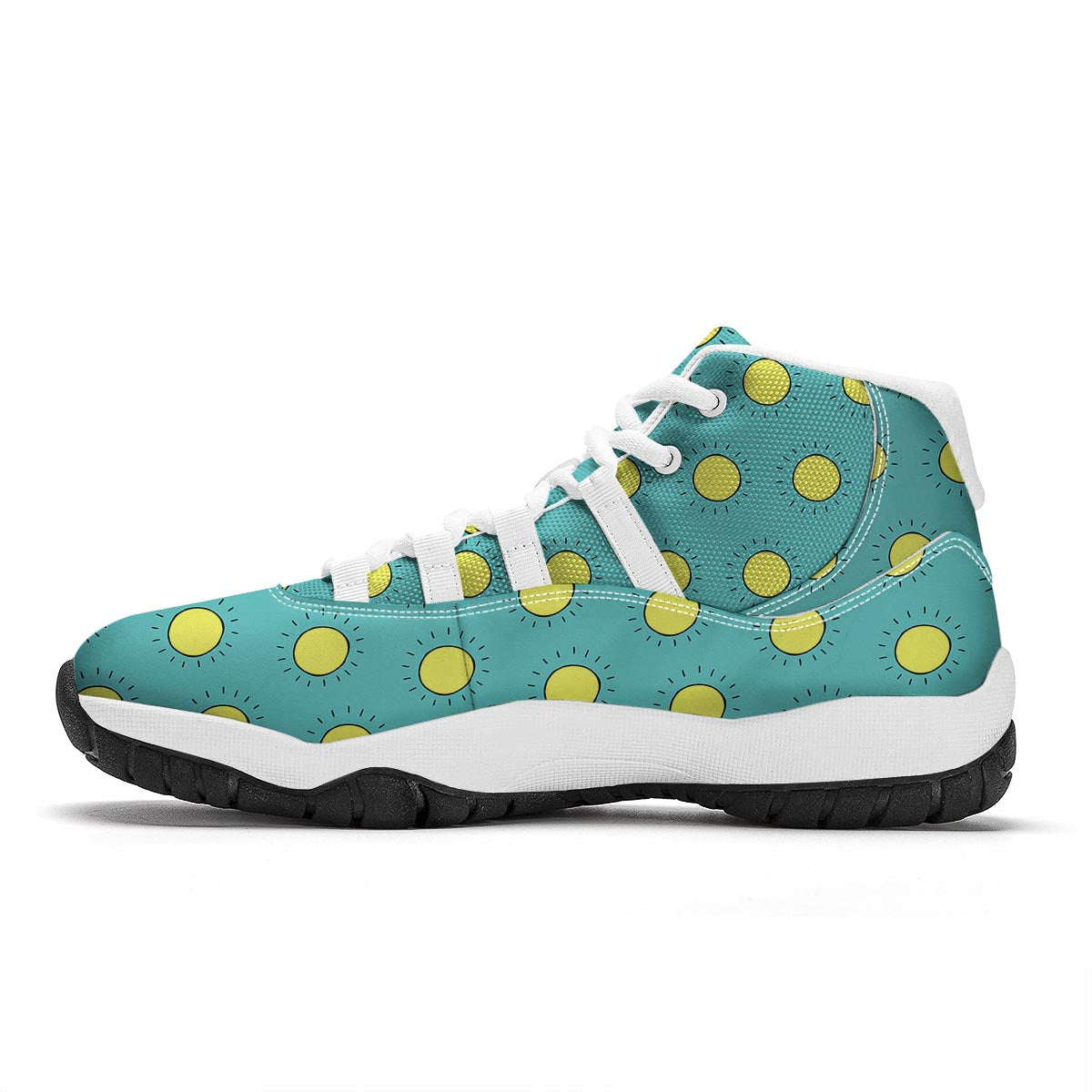 Sun Cute Pattern Print White Bball Shoes-grizzshop