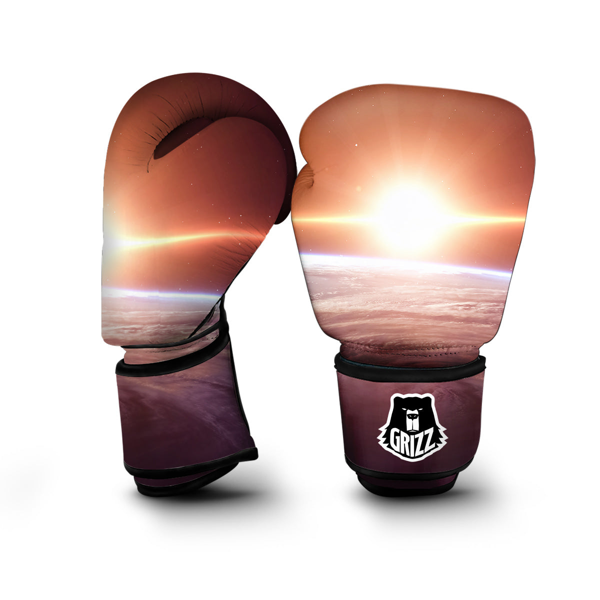 Sun Galaxy Space Earth Print Boxing Gloves-grizzshop