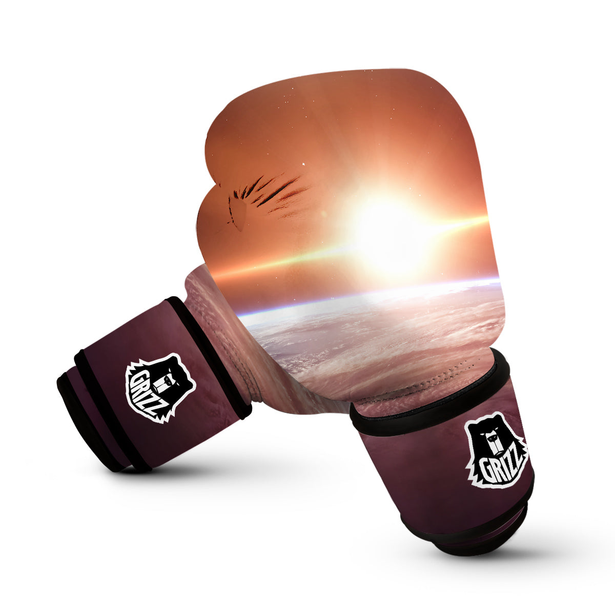 Sun Galaxy Space Earth Print Boxing Gloves-grizzshop