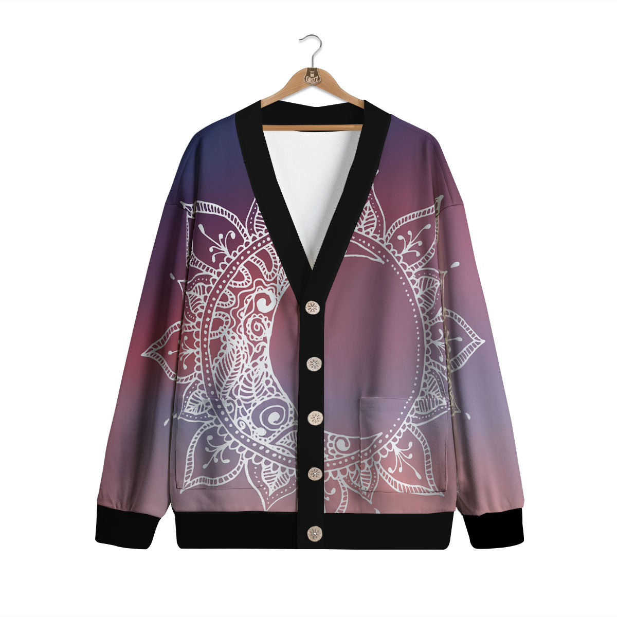 Sun Mandala Print Cardigan-grizzshop