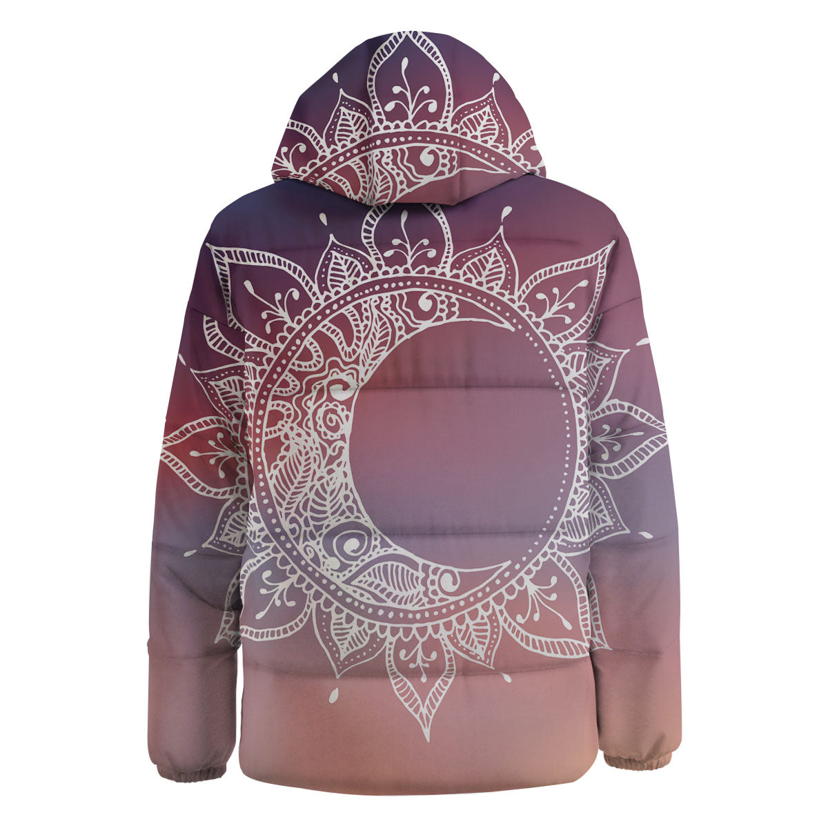 Sun Mandala Print Down Jacket-grizzshop