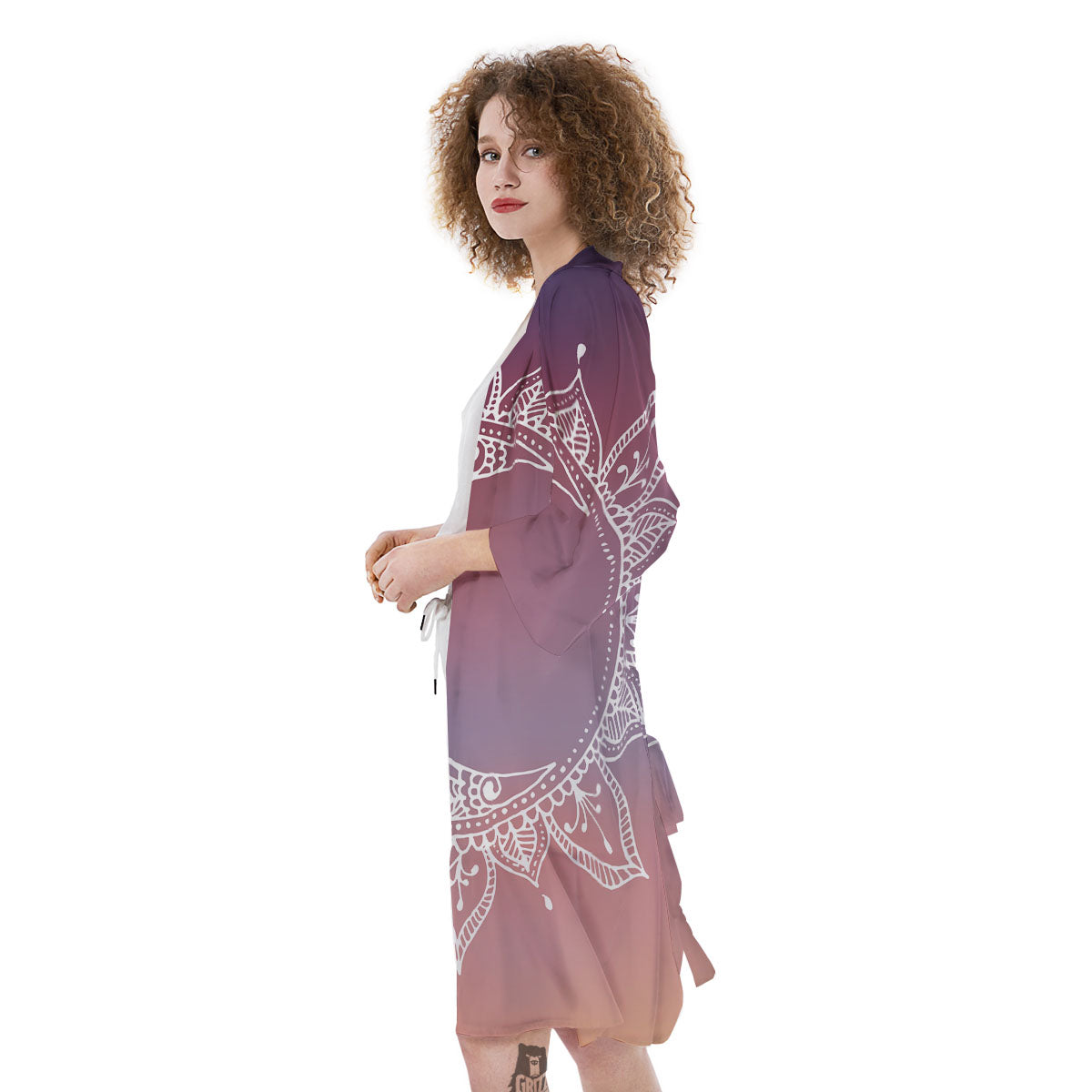 Sun Mandala Print Kimono-grizzshop