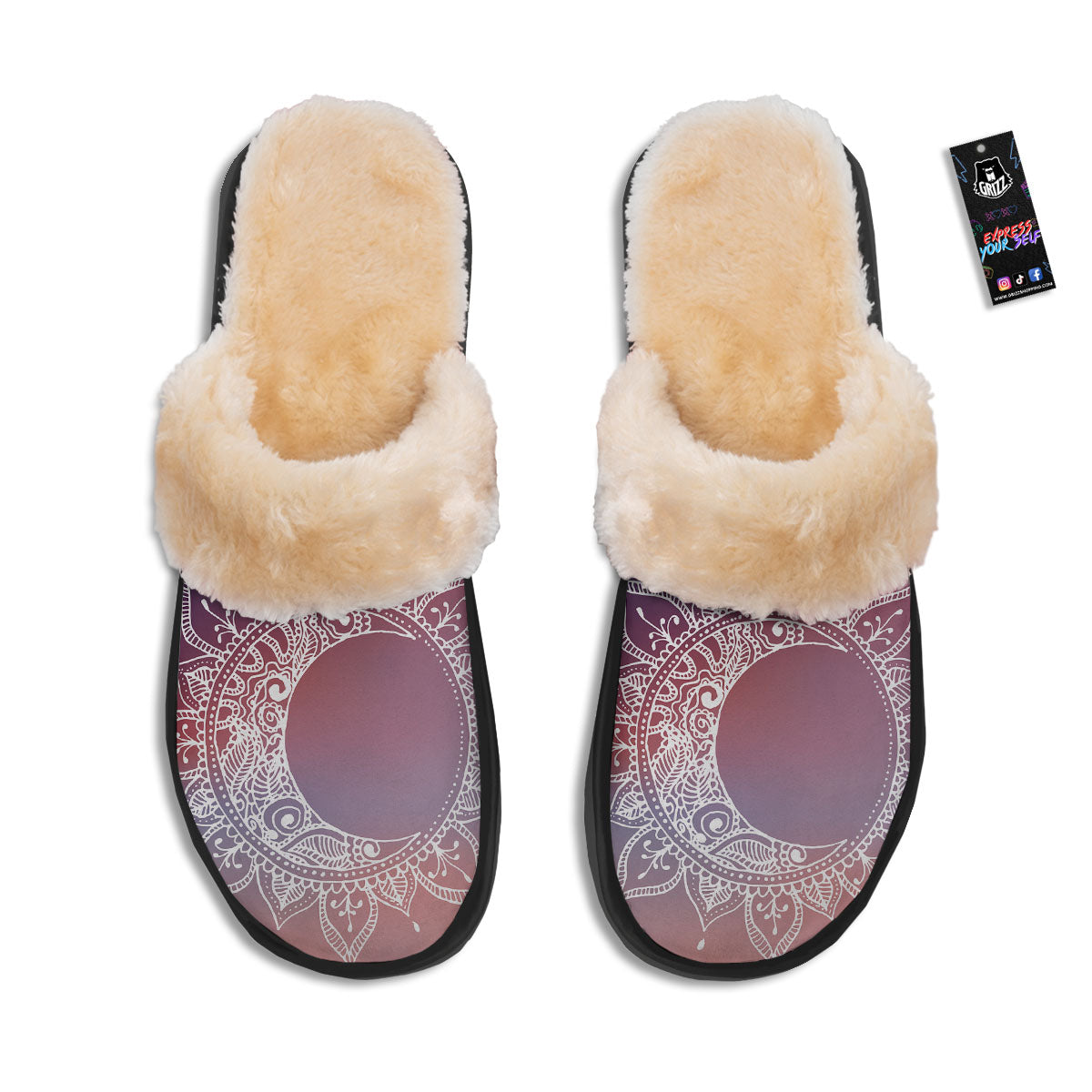 Sun Mandala Print Slippers-grizzshop