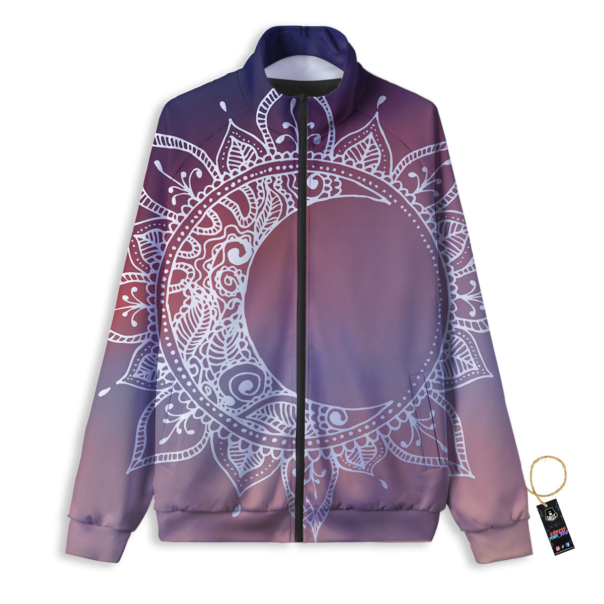 Sun Mandala Print Track Jacket-grizzshop
