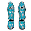 Sun Moon Blue Pattern Print Muay Thai Shin Guards-grizzshop