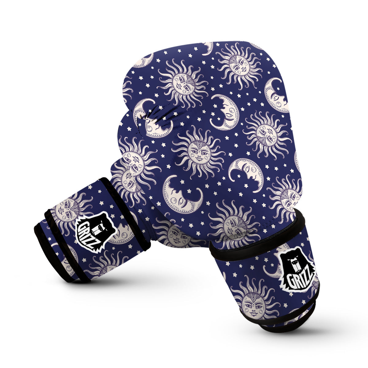 Sun Moon Celestial Pattern Print Boxing Gloves-grizzshop