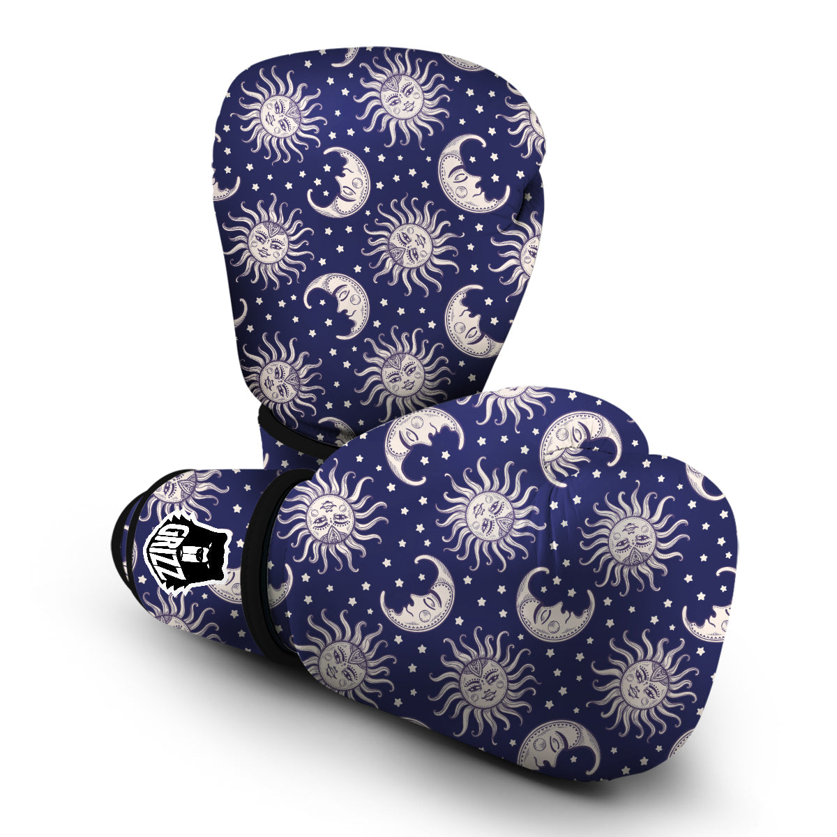 Sun Moon Celestial Pattern Print Boxing Gloves-grizzshop