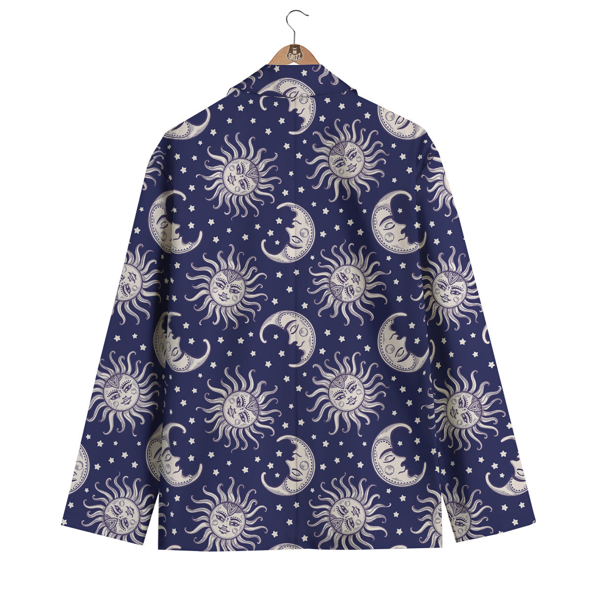 Sun Moon Celestial Pattern Print Men's Blazer-grizzshop