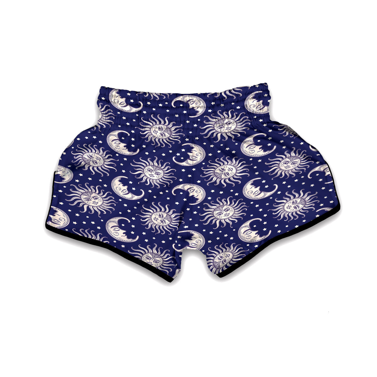 Sun Moon Celestial Pattern Print Muay Thai Boxing Shorts-grizzshop