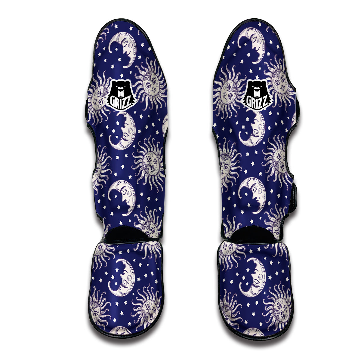 Sun Moon Celestial Pattern Print Muay Thai Shin Guards-grizzshop