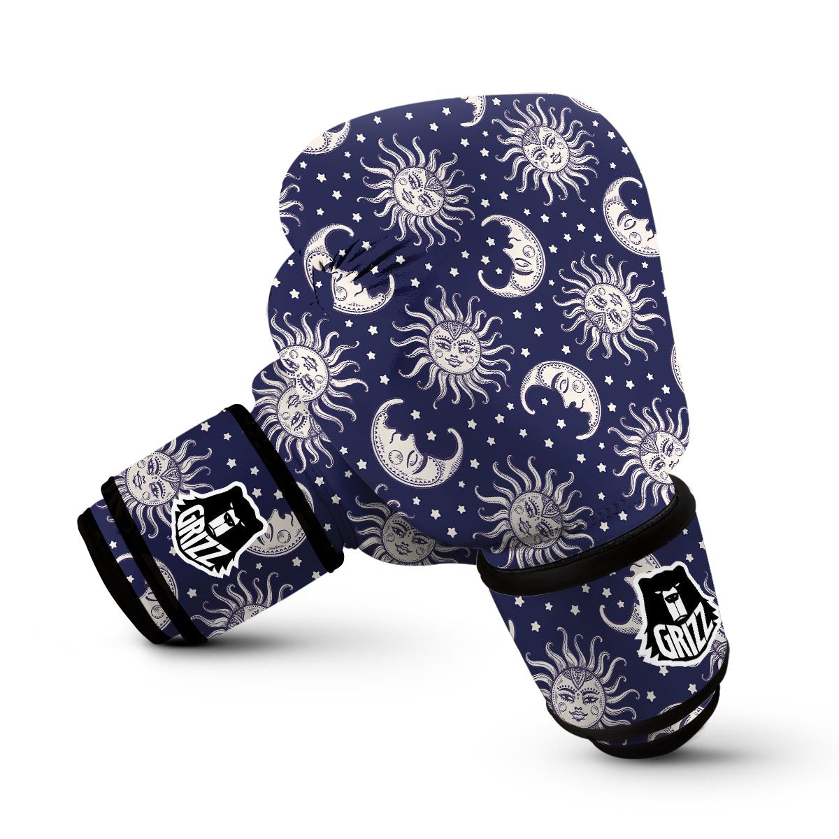 Sun Moon Pattern Print Boxing Gloves-grizzshop