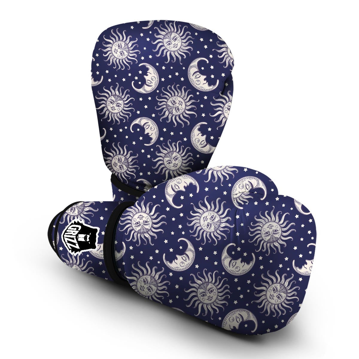 Sun Moon Pattern Print Boxing Gloves-grizzshop