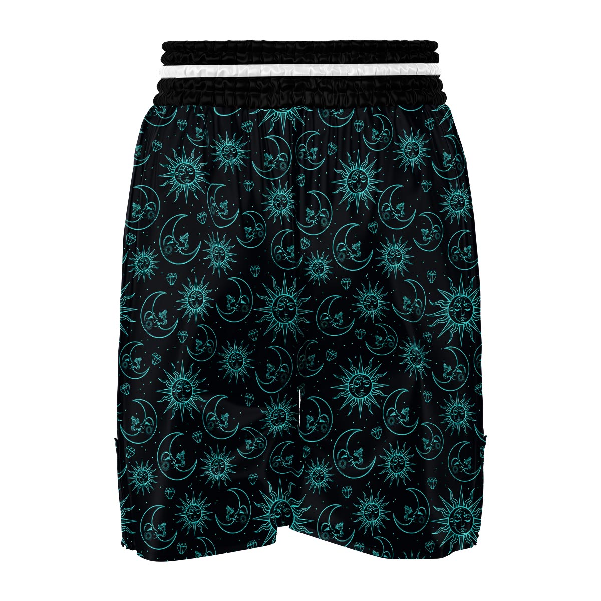 Sun Moon Print Pattern Boxing Shorts-grizzshop