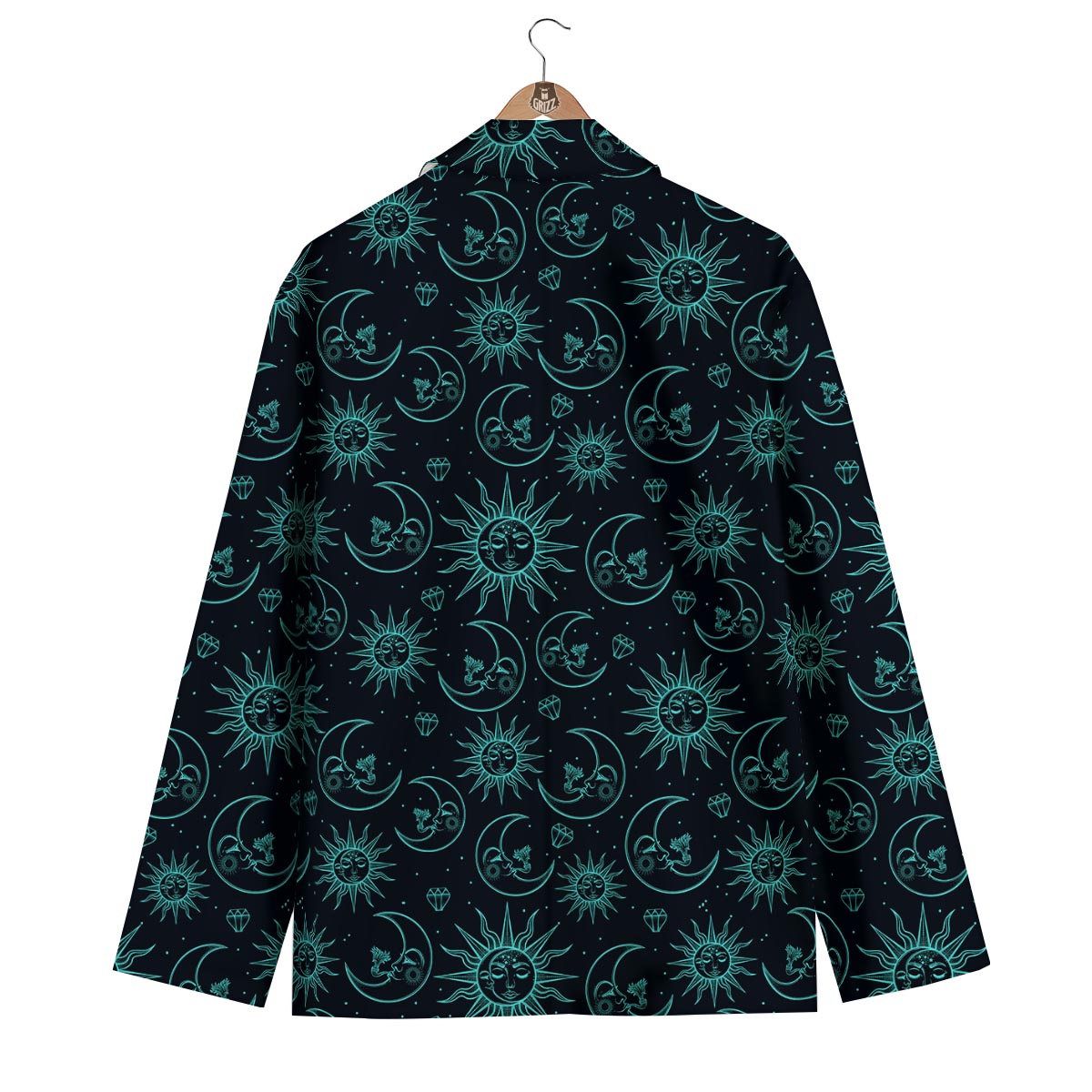 Sun Moon Print Pattern Men's Blazer-grizzshop