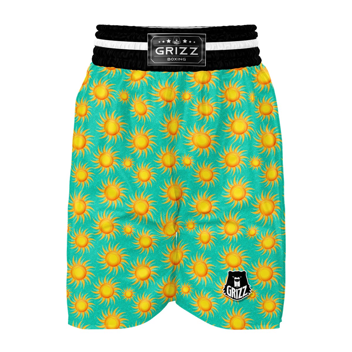 Sun Pattern Print Boxing Shorts-grizzshop