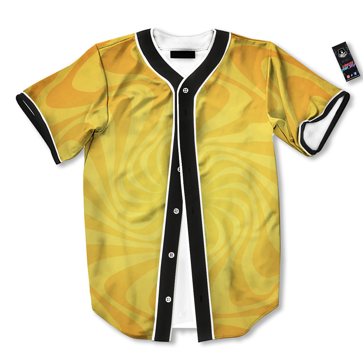 Sun Psychedelic Burning Print Baseball Jersey-grizzshop