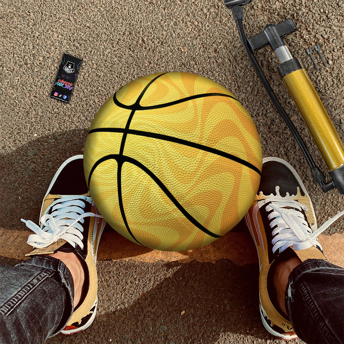 Sun Psychedelic Burning Print Basketball-grizzshop