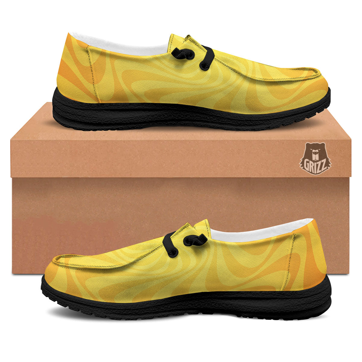 Sun Psychedelic Burning Print Black Loafers-grizzshop