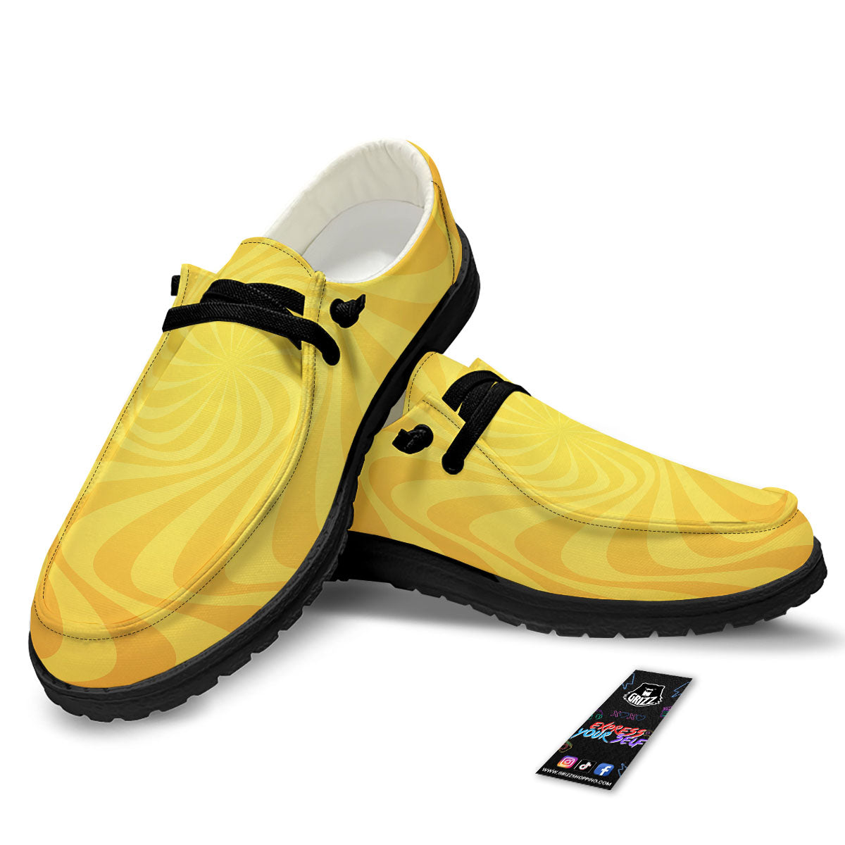 Sun Psychedelic Burning Print Black Loafers-grizzshop
