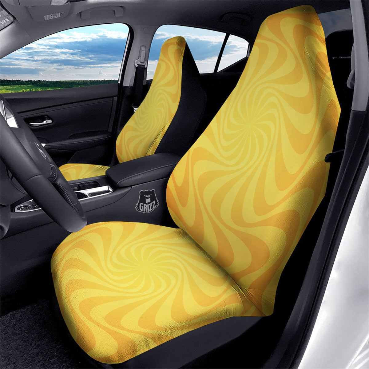 Sun Psychedelic Burning Print Car Seat Covers-grizzshop