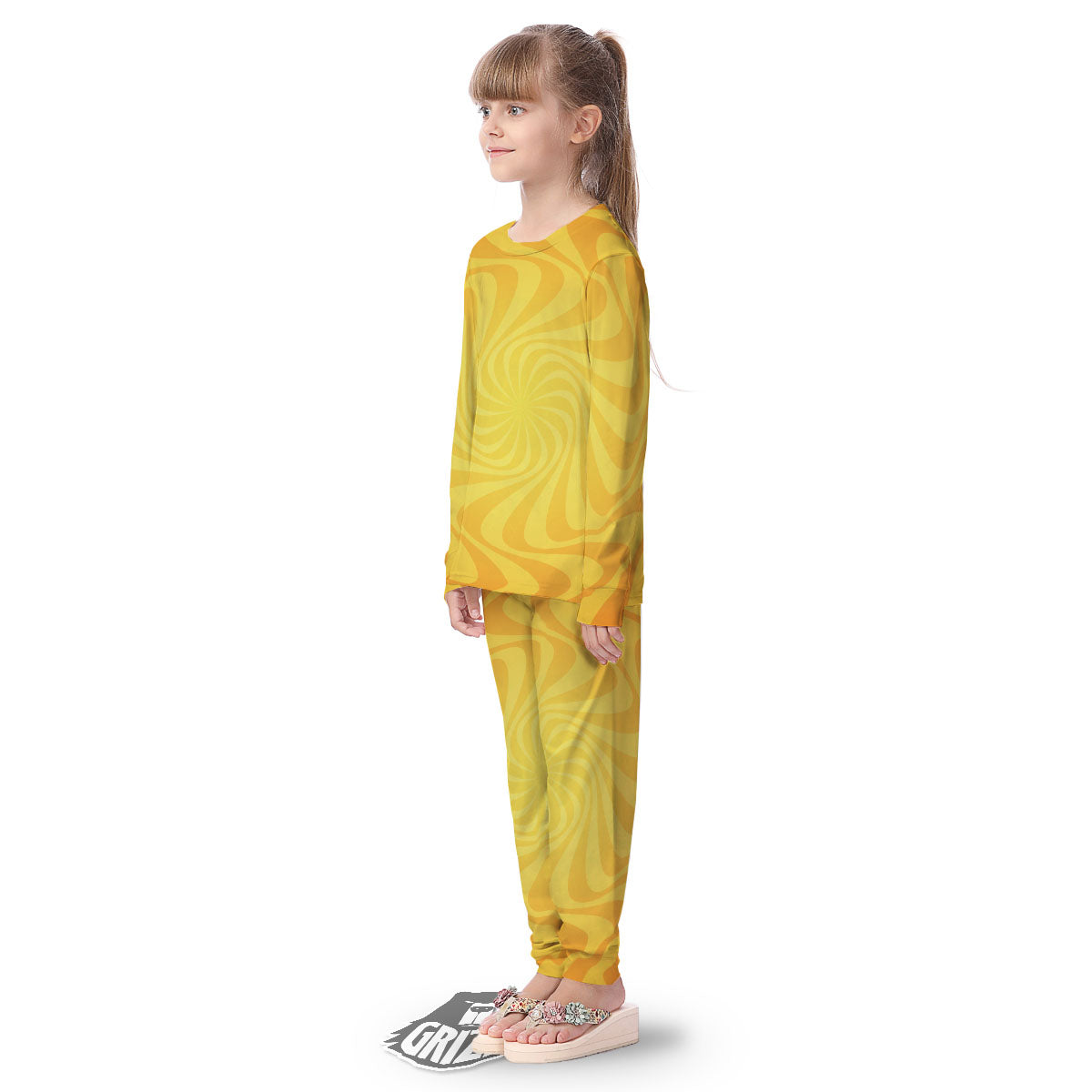 Sun Psychedelic Burning Print Kid's Pajamas-grizzshop