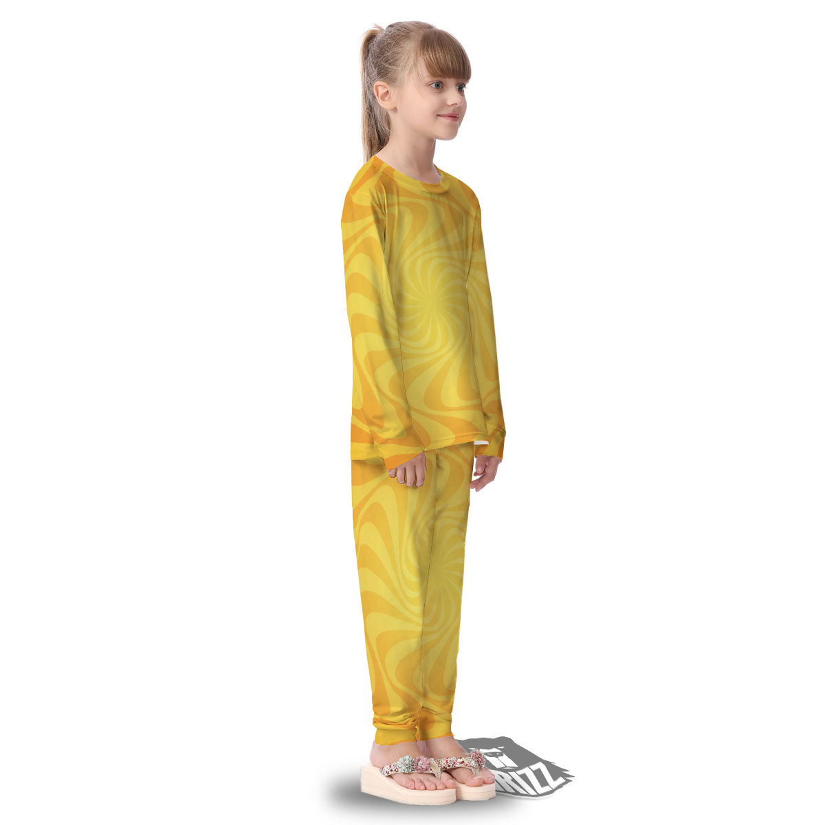 Sun Psychedelic Burning Print Kid's Pajamas-grizzshop