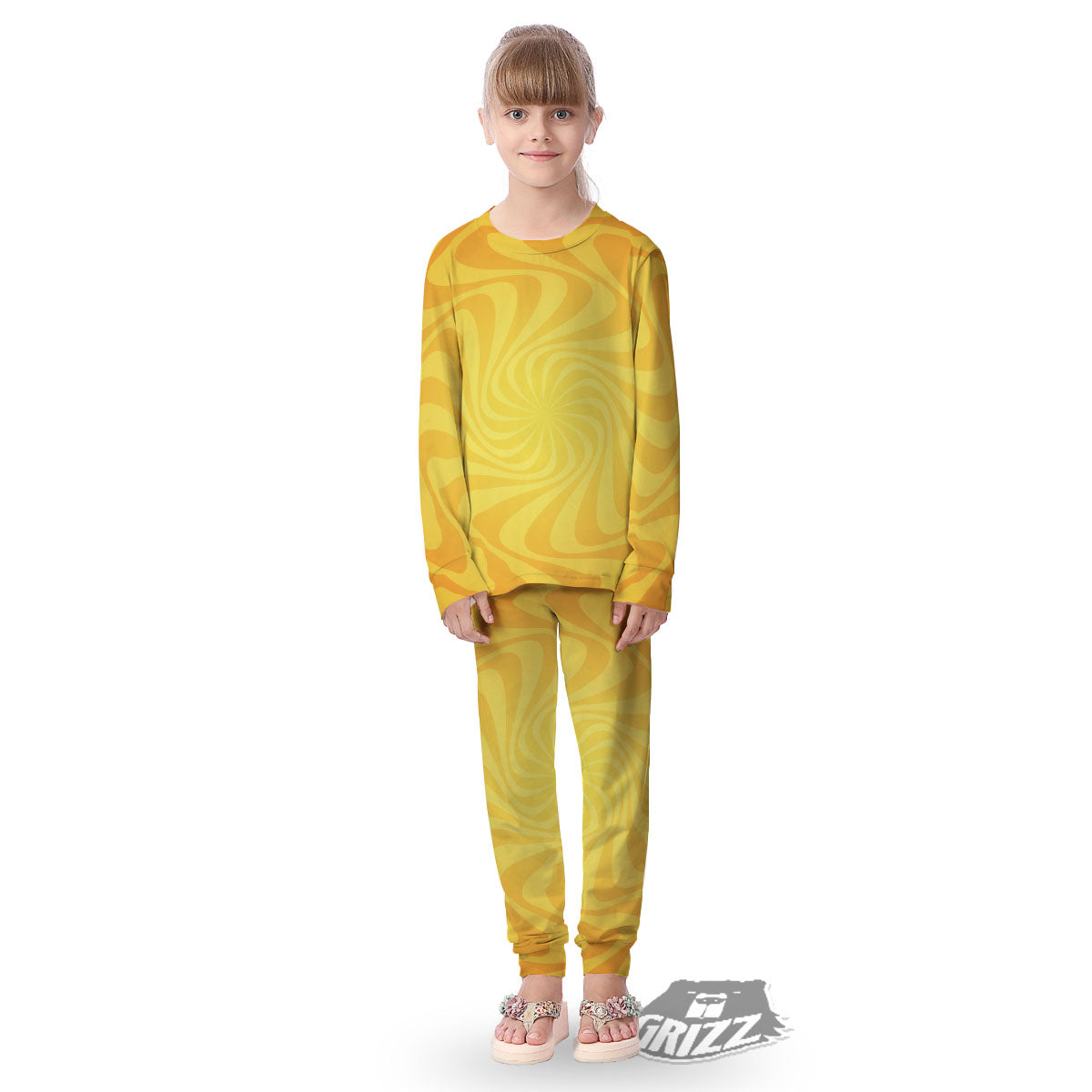 Sun Psychedelic Burning Print Kid's Pajamas-grizzshop