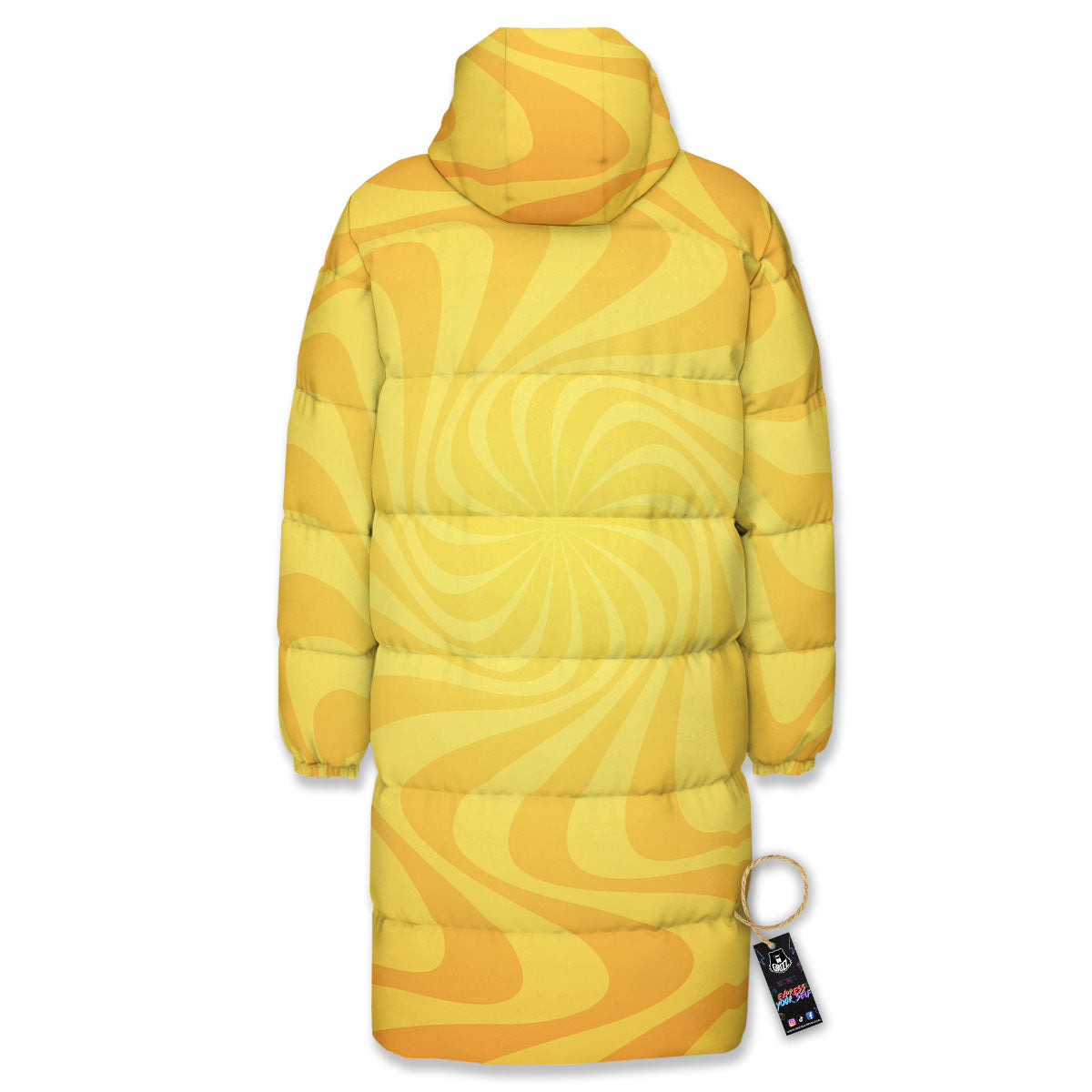 Sun Psychedelic Burning Print Long Down Jacket-grizzshop
