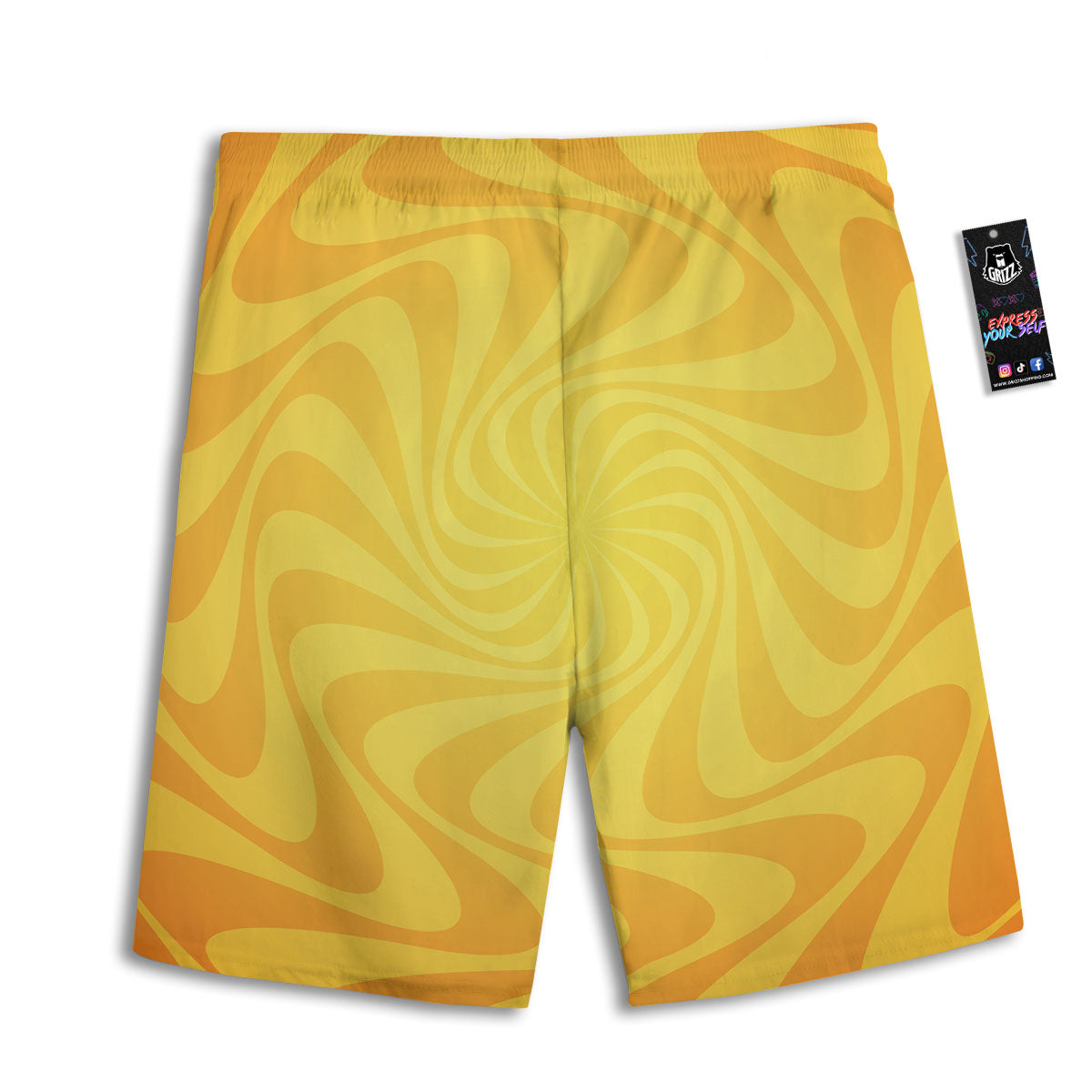 Sun Psychedelic Burning Print Men's Athletic Shorts