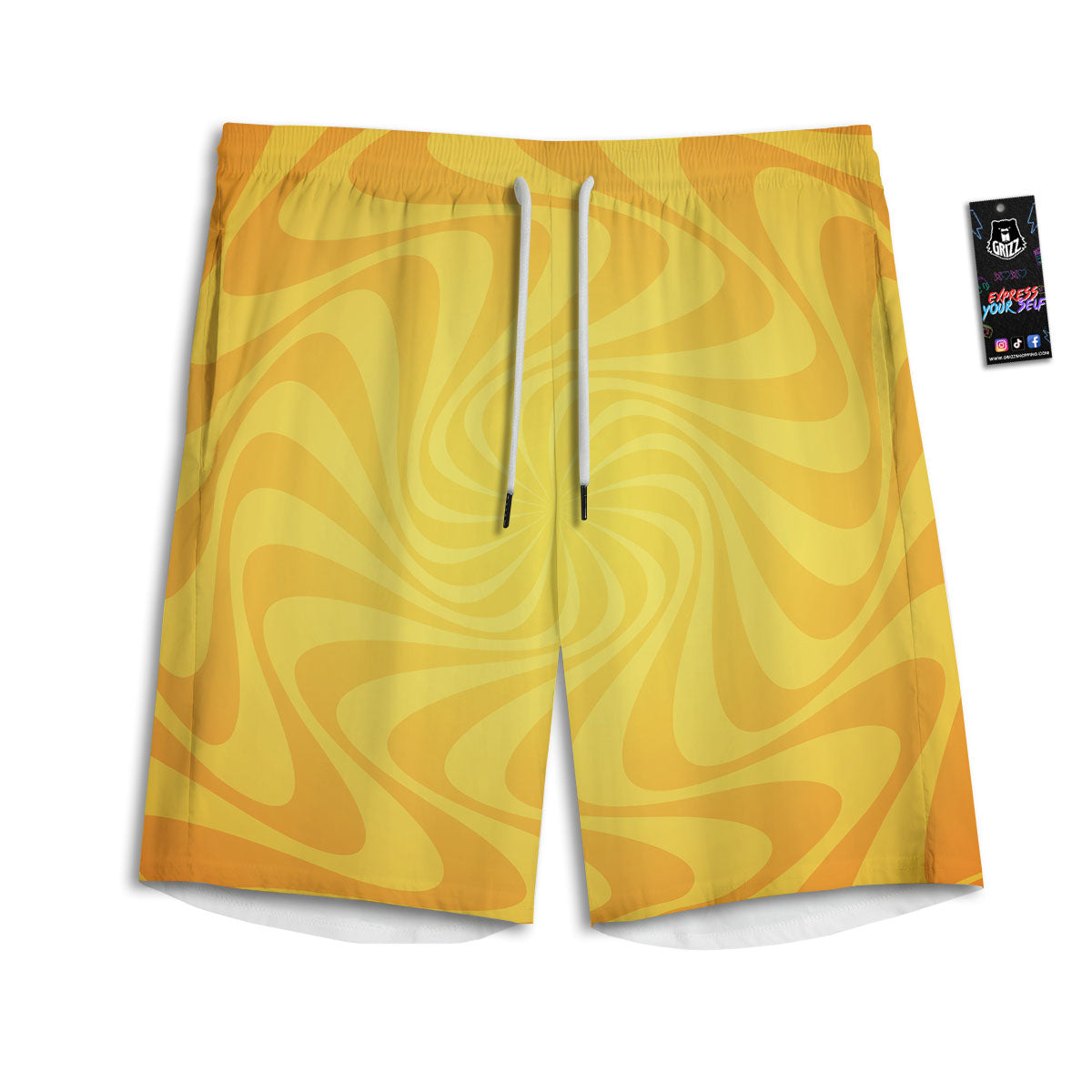 Sun Psychedelic Burning Print Men's Athletic Shorts