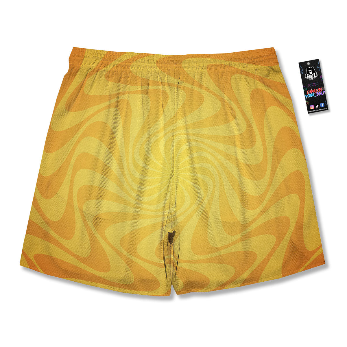 Sun Psychedelic Burning Print Men's Running Shorts-grizzshop