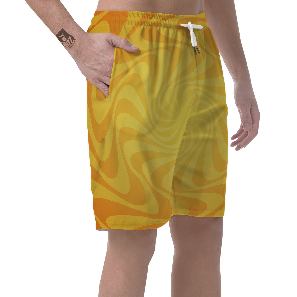 Sun Psychedelic Burning Print Men's Shorts-grizzshop