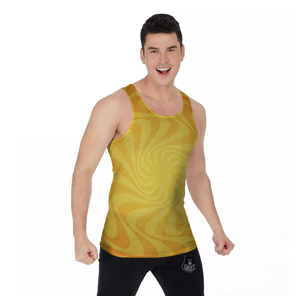 Sun Psychedelic Burning Print Men's Tank Top-grizzshop