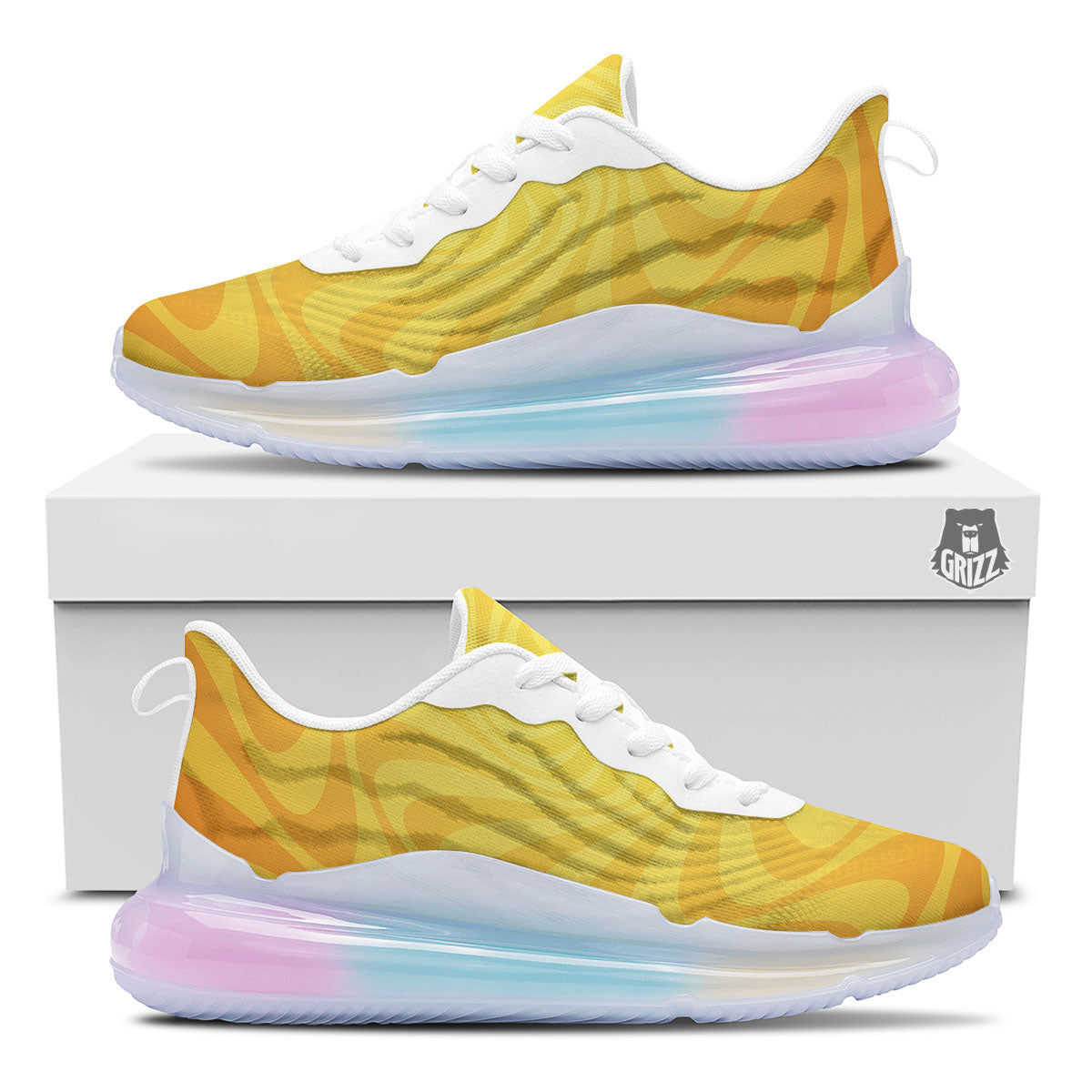 Sun Psychedelic Burning Print Running Sneakers-grizzshop