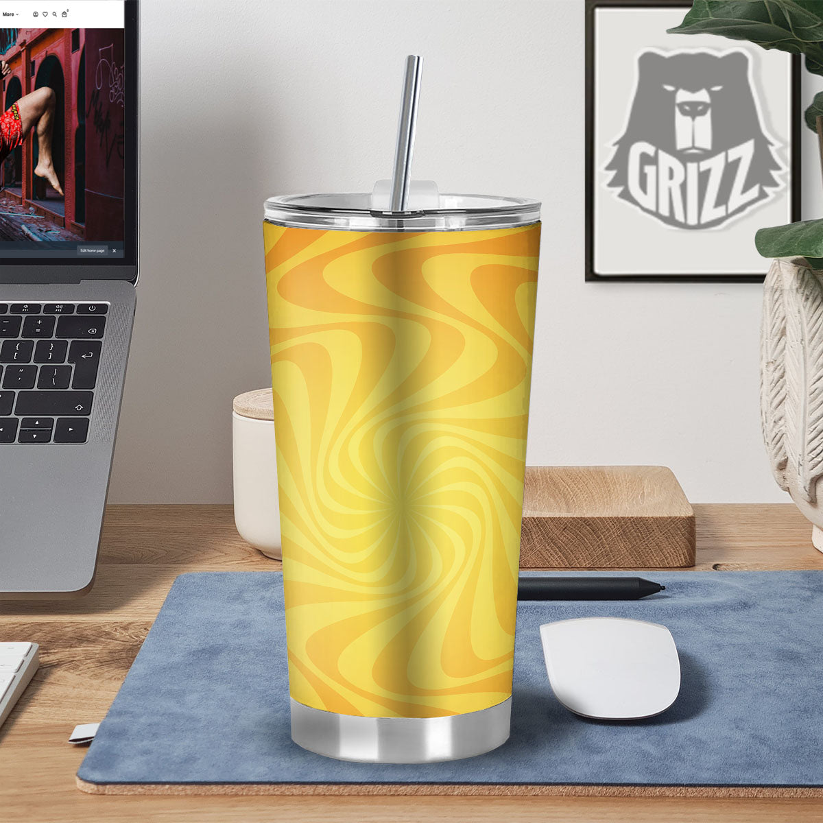 Sun Psychedelic Burning Print Tumbler-grizzshop