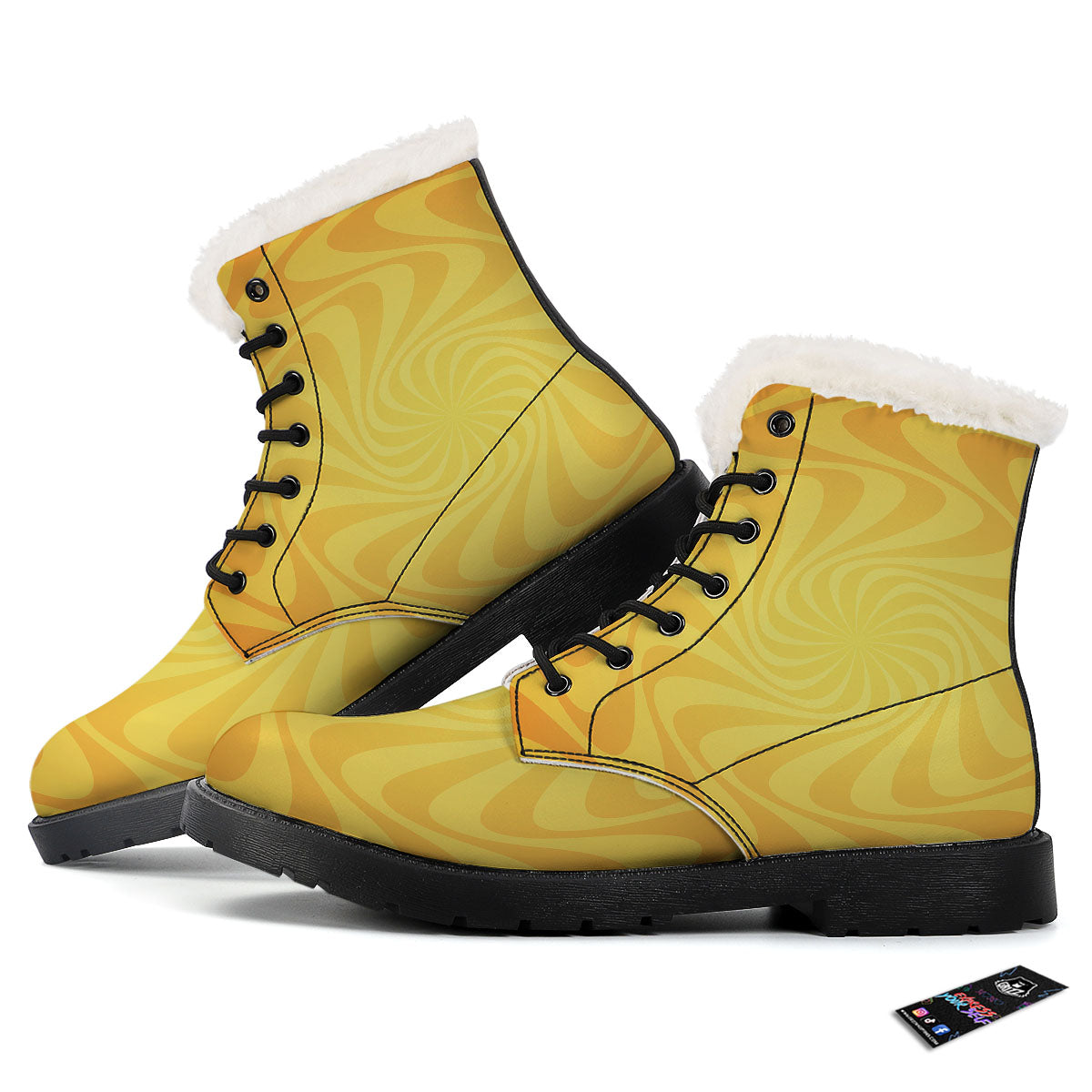 Sun Psychedelic Burning Print Winter Boots-grizzshop