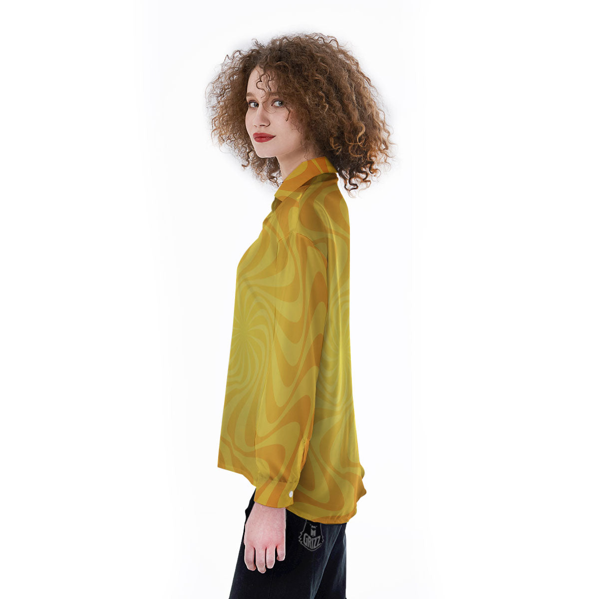 Sun Psychedelic Burning Print Women's Long Sleeve Shirts-grizzshop