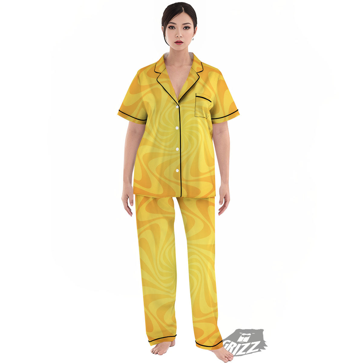 Sun Psychedelic Burning Print Women's Pajamas Set-grizzshop