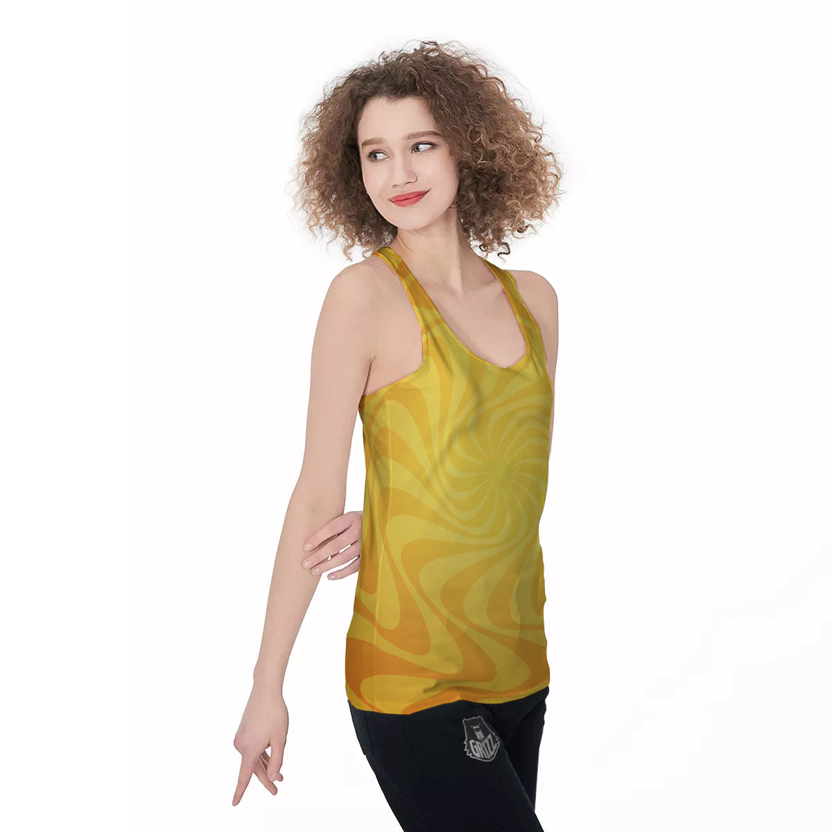 Sun Psychedelic Burning Print Women's Racerback Tank Top-grizzshop