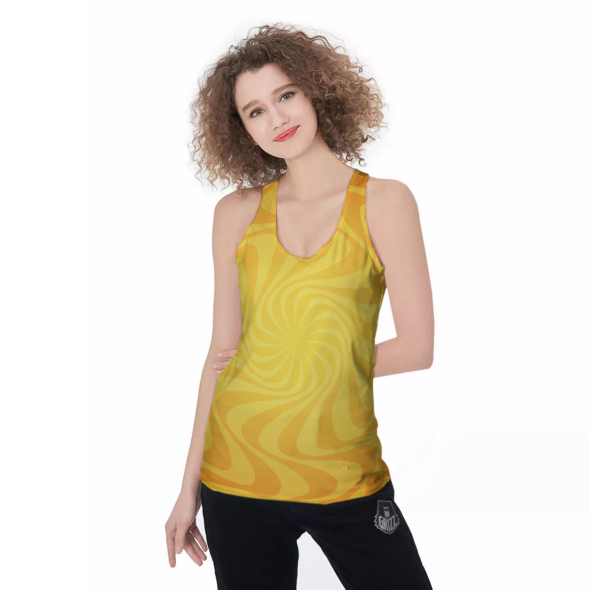 Sun Psychedelic Burning Print Women's Racerback Tank Top-grizzshop