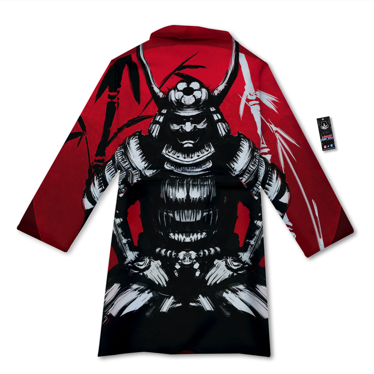Sun Samurai Red Rising Print Bathrobe-grizzshop