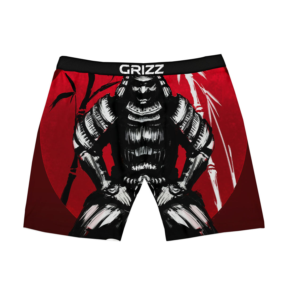 Sun Samurai Red Rising Print Boxer Briefs-grizzshop