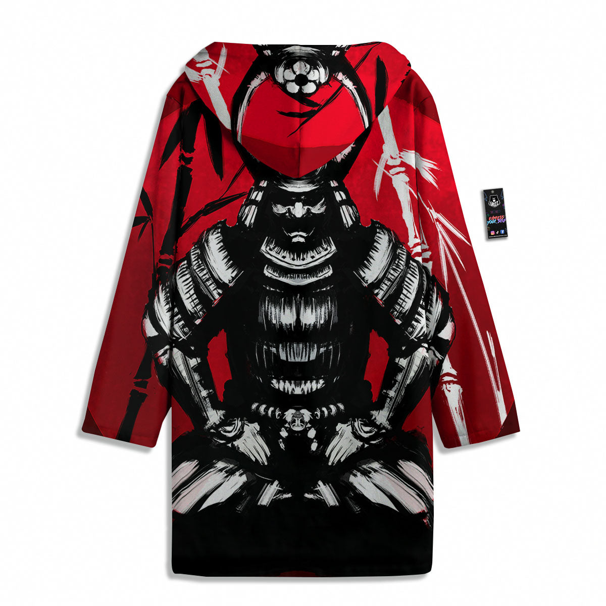 Sun Samurai Red Rising Print Men's Windbreaker Jacket-grizzshop