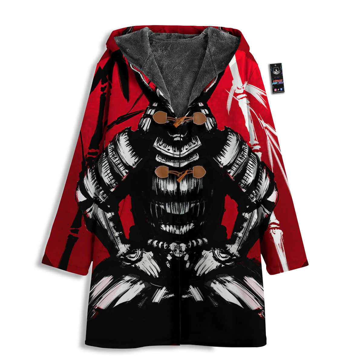 Sun Samurai Red Rising Print Men's Windbreaker Jacket-grizzshop