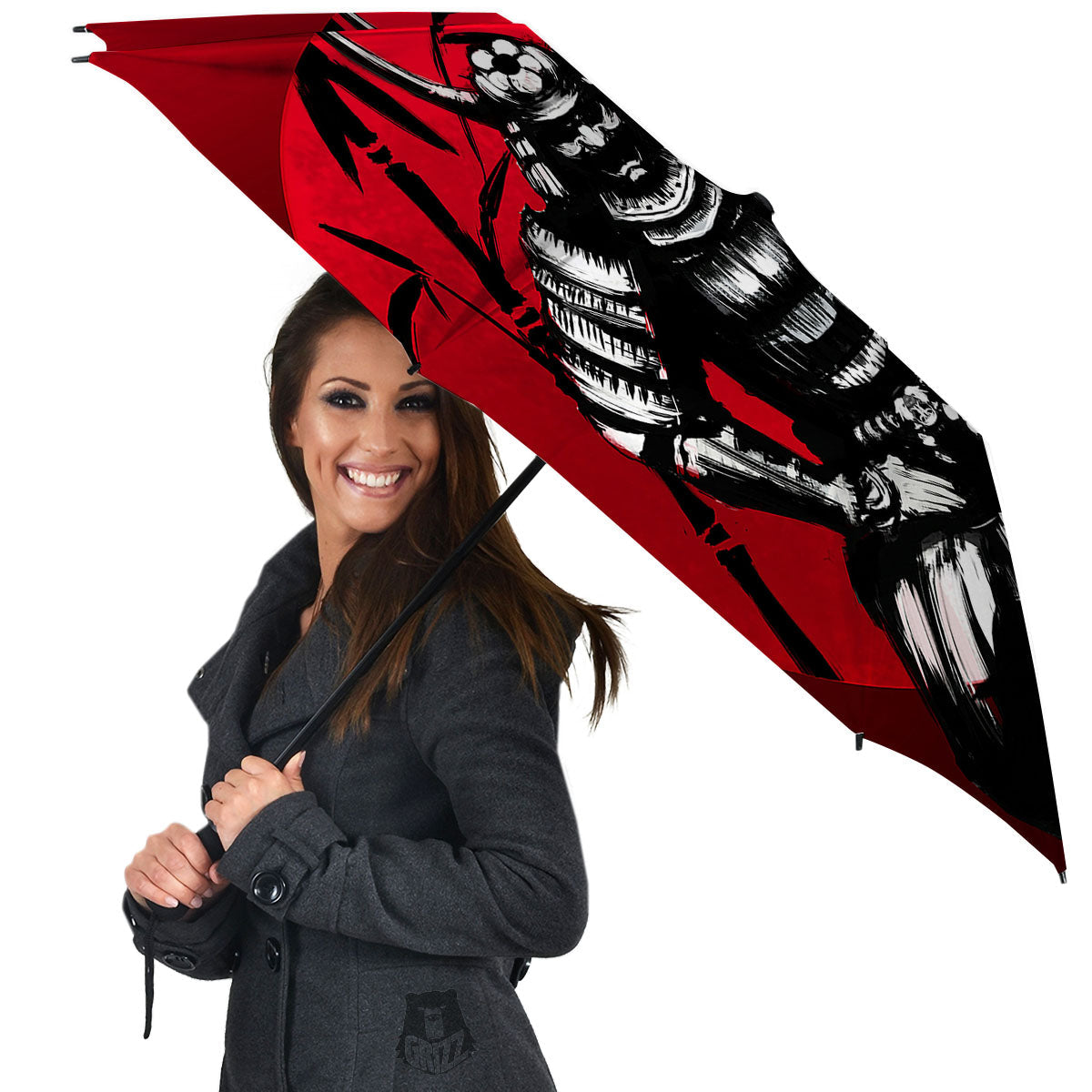 Sun Samurai Red Rising Print Umbrella-grizzshop